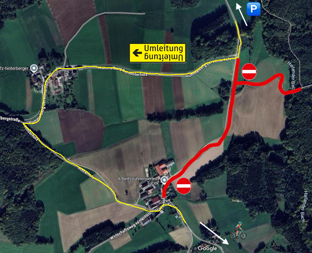 Umleitung des Pyhra-Trail Uphills über Hummelberg